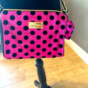 Betsey Johnson pink polka dot purse NWOT